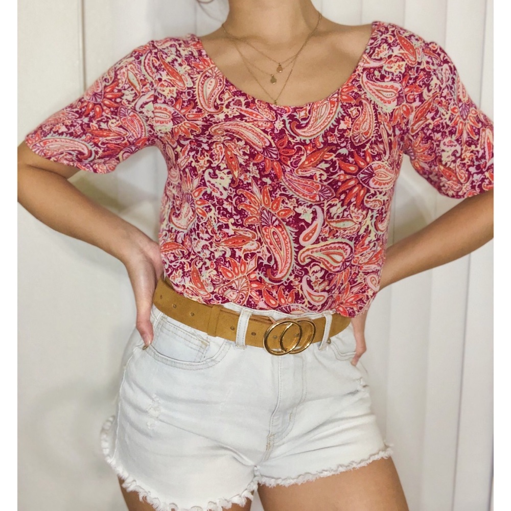 Billabong Coral Paisley Crop Top